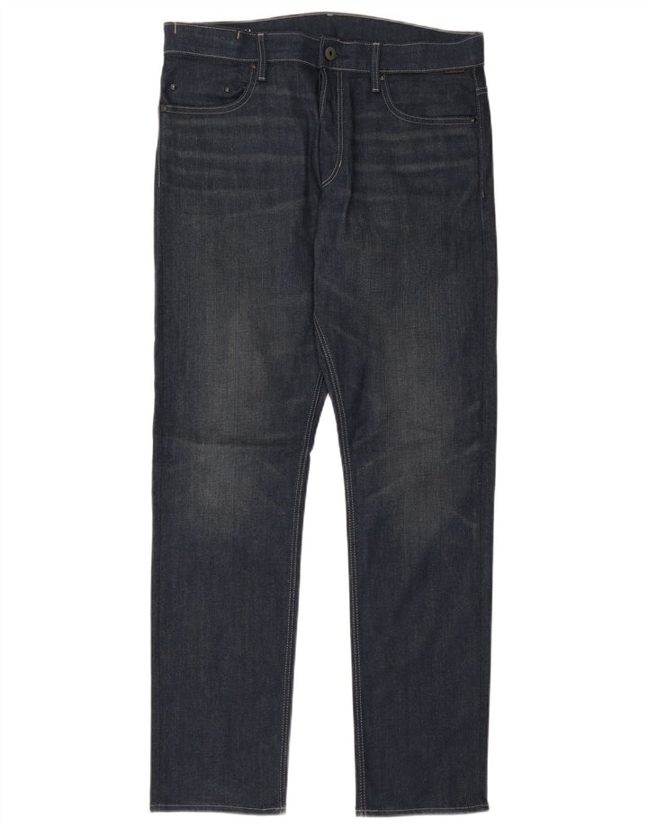 G-STAR Straight Jeans til mænd W34 L34 Marineblå bomuld