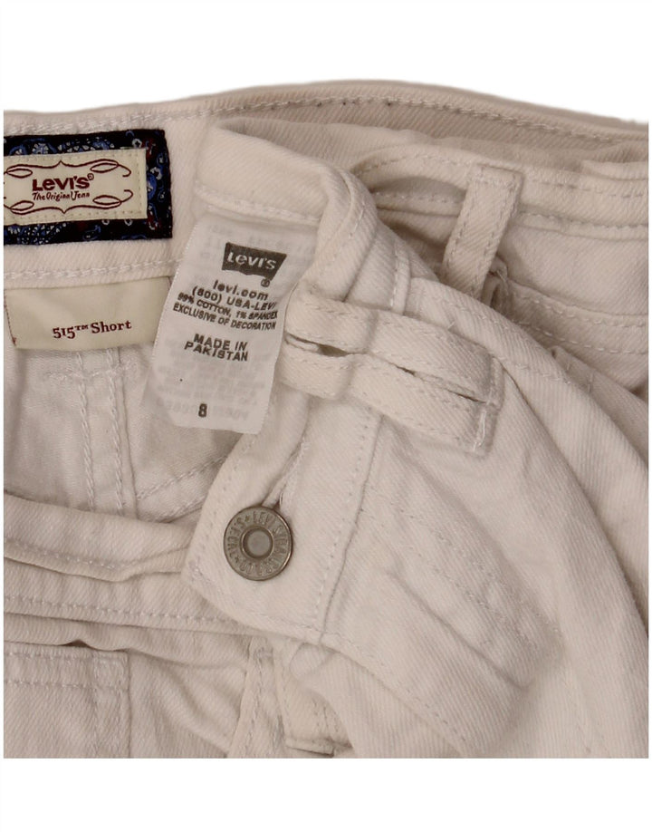 LEVI'S Dame 515 Denim Shorts US 8 Medium W30 Hvid Bomuld