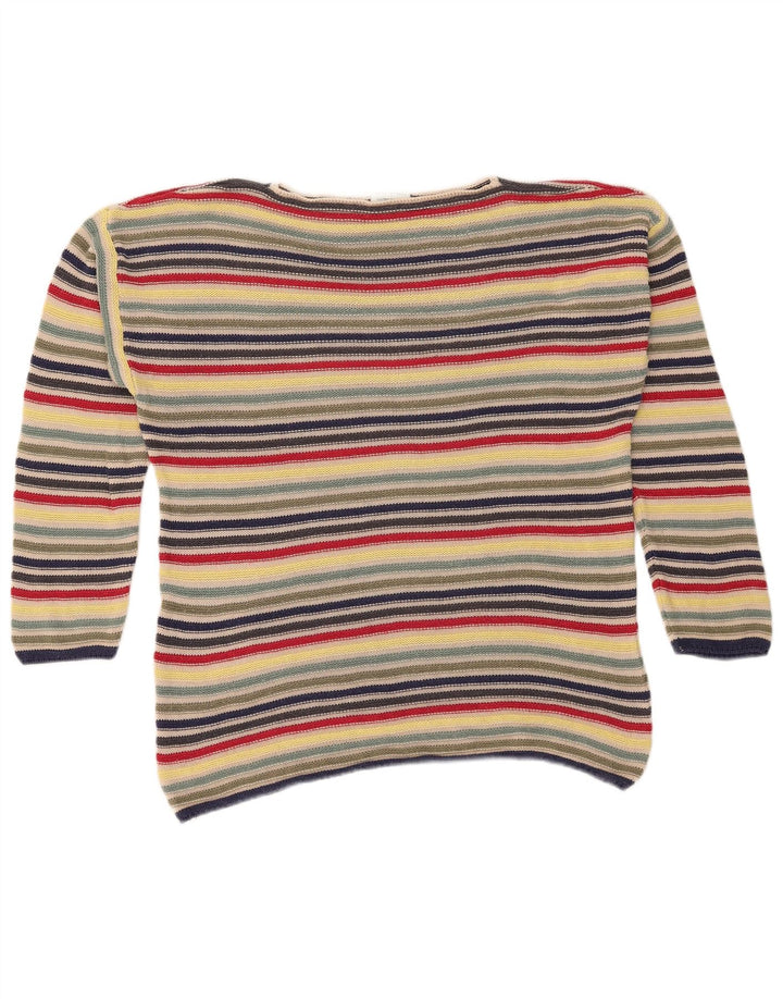 Benetton Dame Boat Neck Jumper Sweater UK 10 Small Multicolored