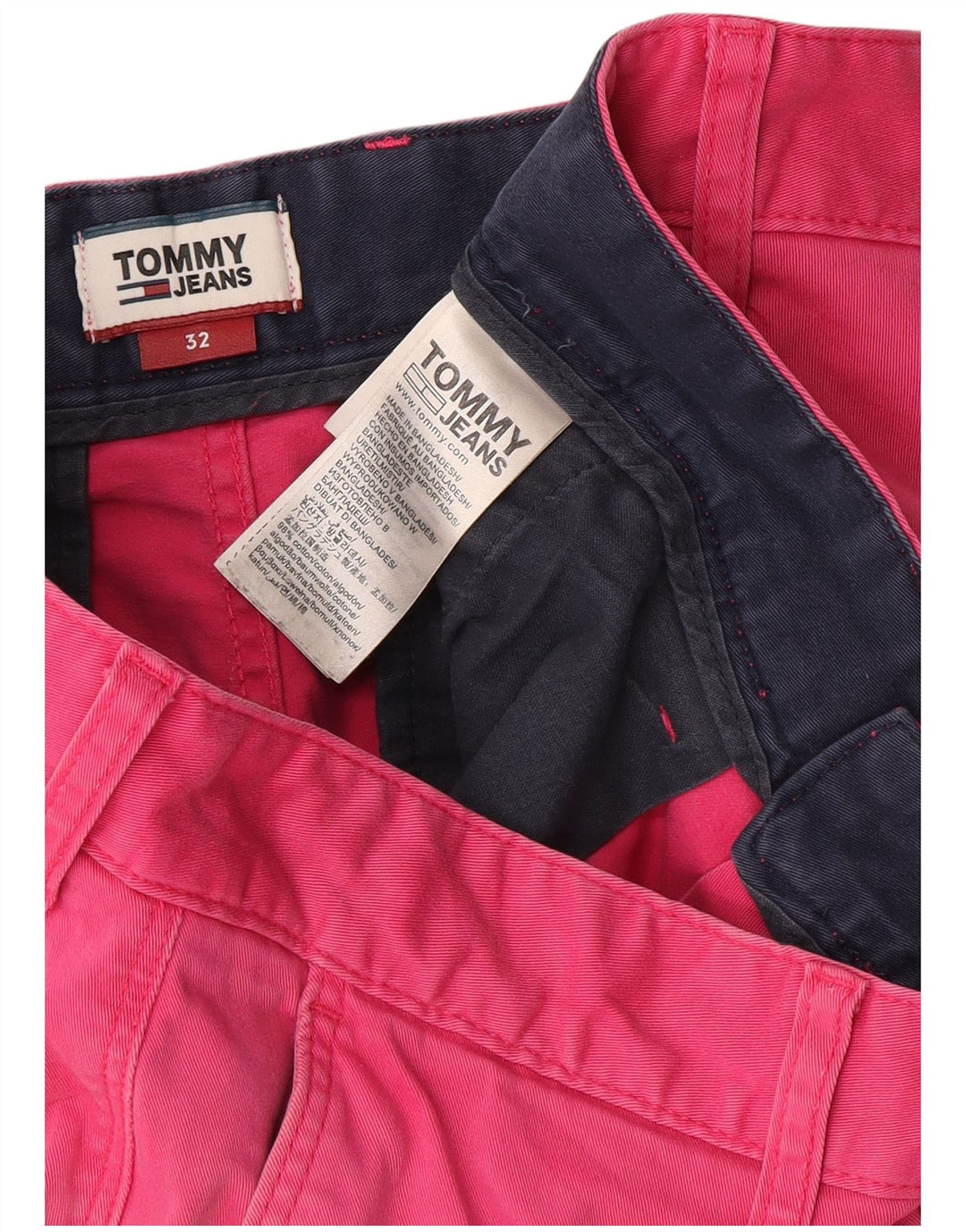 Tommy Hilfiger Herre Chino Shorts W32 Medium Pink Bomuld