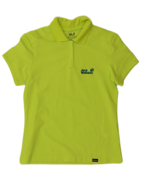 JACK WOLFSKIN Dame Polo Shirt UK 10 Small Green Polyester