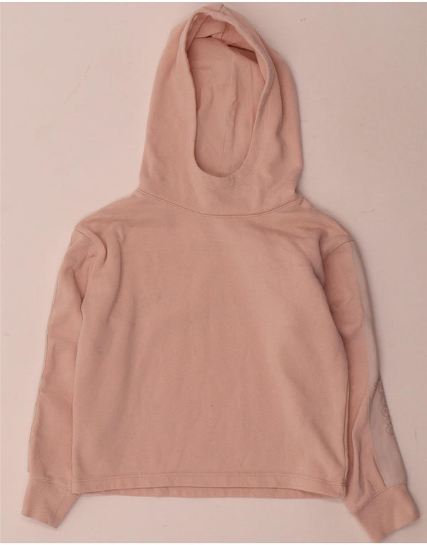 Champion Girls Graphic Hoodie Jumper 9-10 Years Medium Pink Colourblock