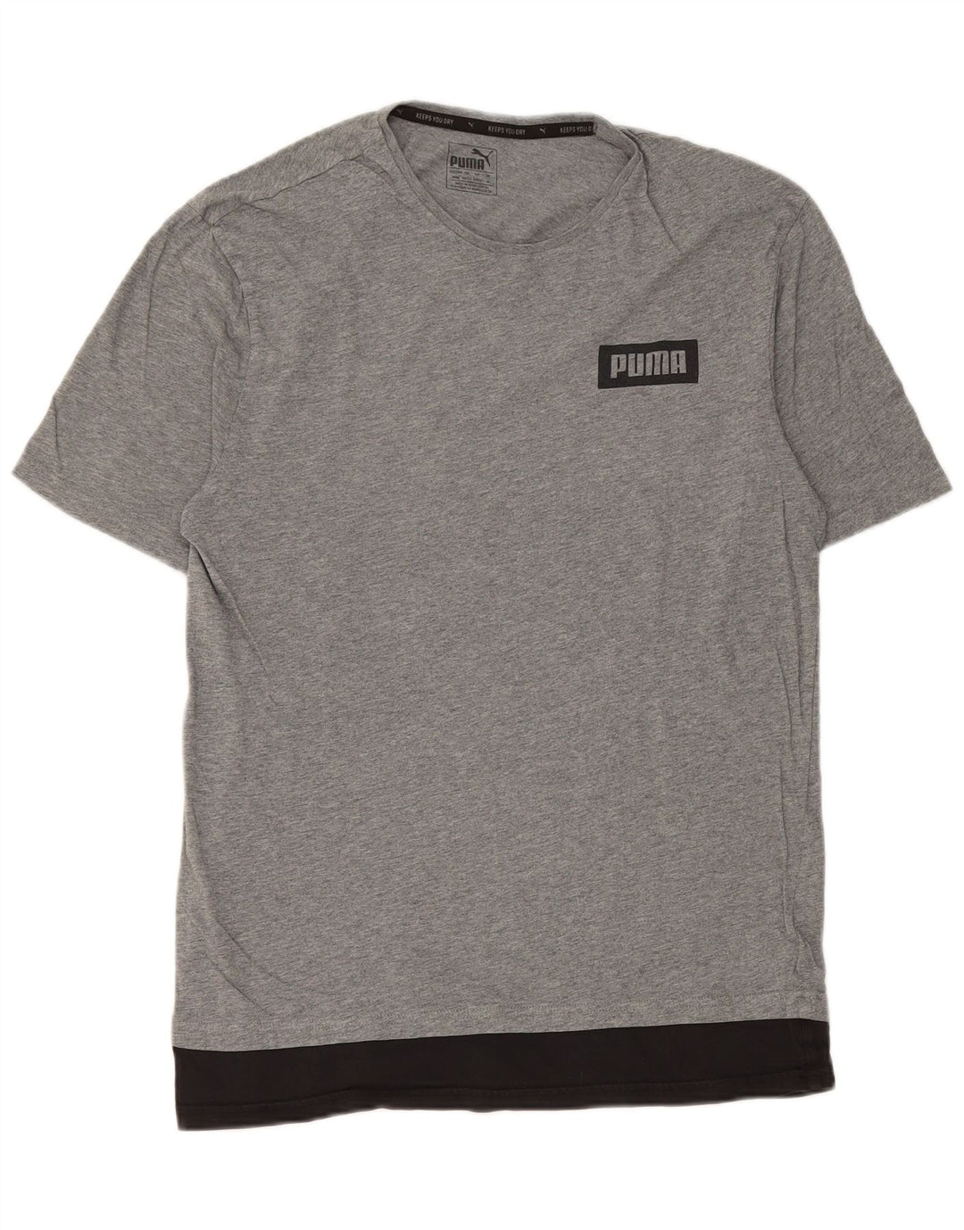 Puma Herre grafisk T-shirt Top Mellemgrå Colourblock Bomuld