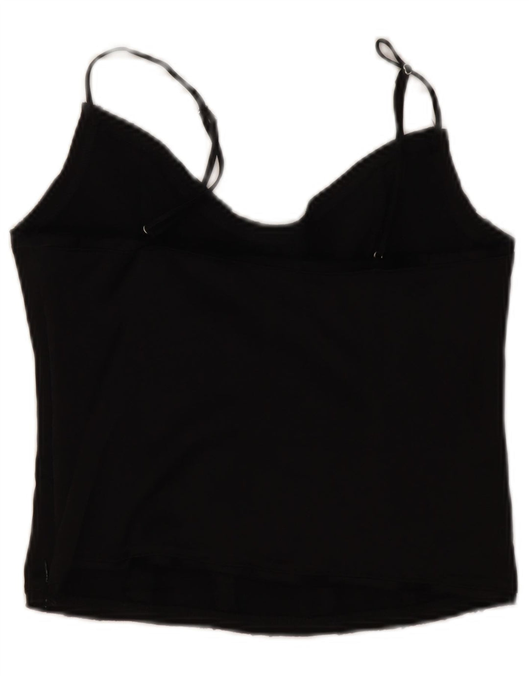 Zara Womens Crop Cami Top UK 12 Medium Black Viscose