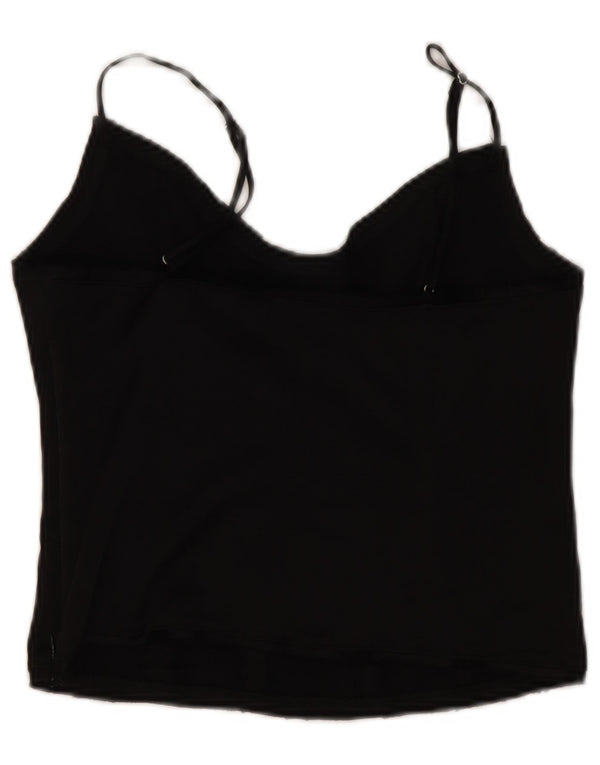 Zara Womens Crop Cami Top UK 12 Medium Black Viscose