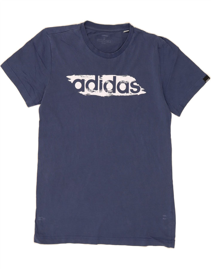 ADIDAS Mens Graphic T-Shirt Top Small Navy Blue Cotton Vintage Adidas and Second-Hand Adidas from Messina Hembry 