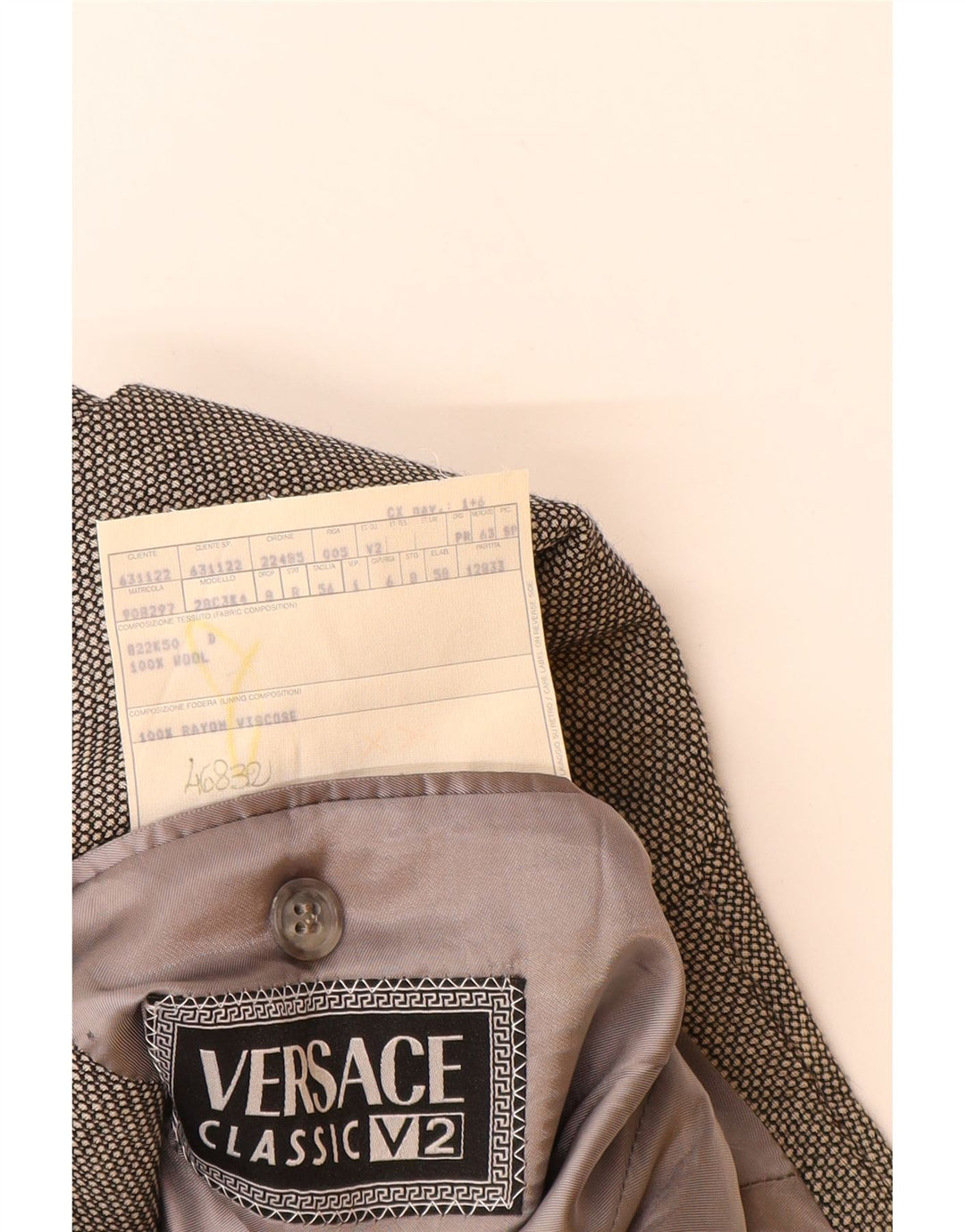 VERSACE Herre 3-knaps blazerjakke UK 42 XL Grå uld