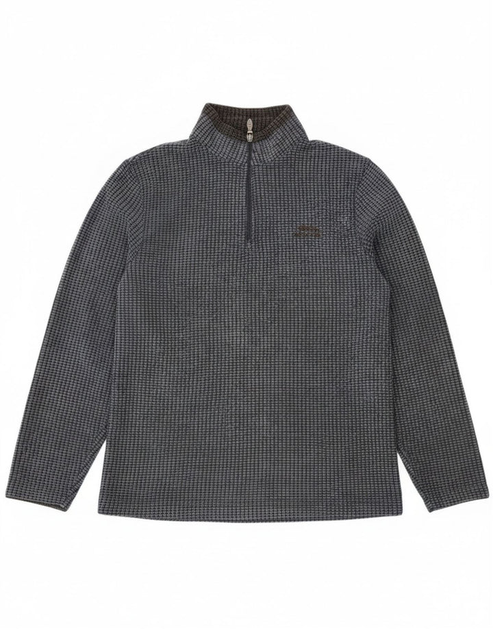 Weird Fish Herre Zip Neck Fleece Jumper Small Navy Blue Polyester