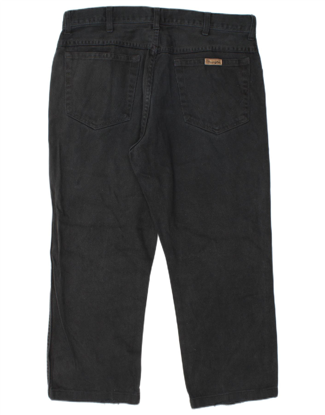 Wrangler Herre Regular Fit Cropped Jeans W36 L24 Sort bomuld