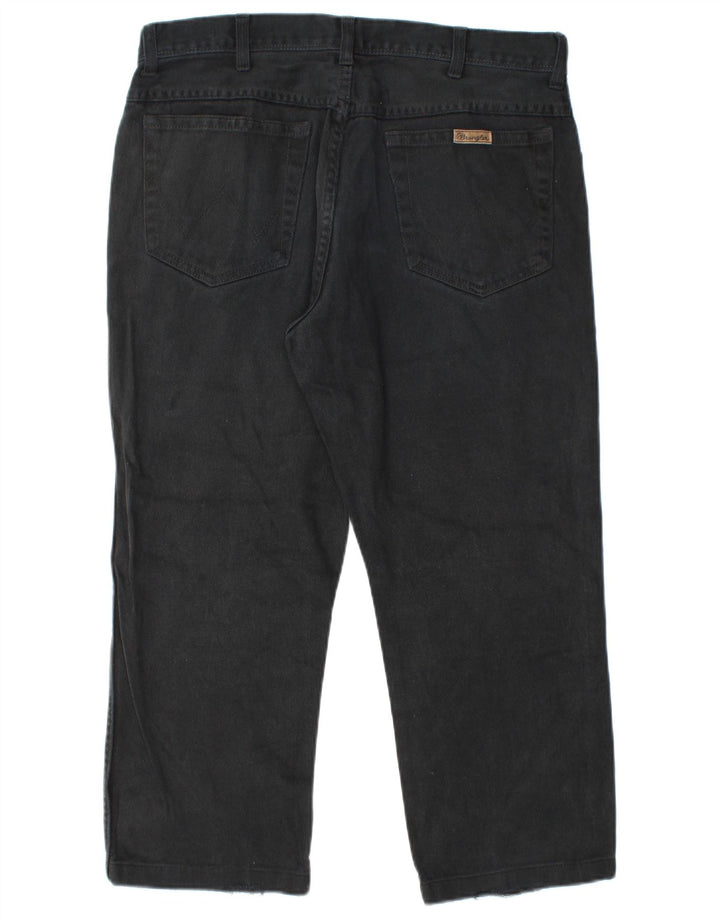 Wrangler Herre Regular Fit Cropped Jeans W36 L24 Sort bomuld