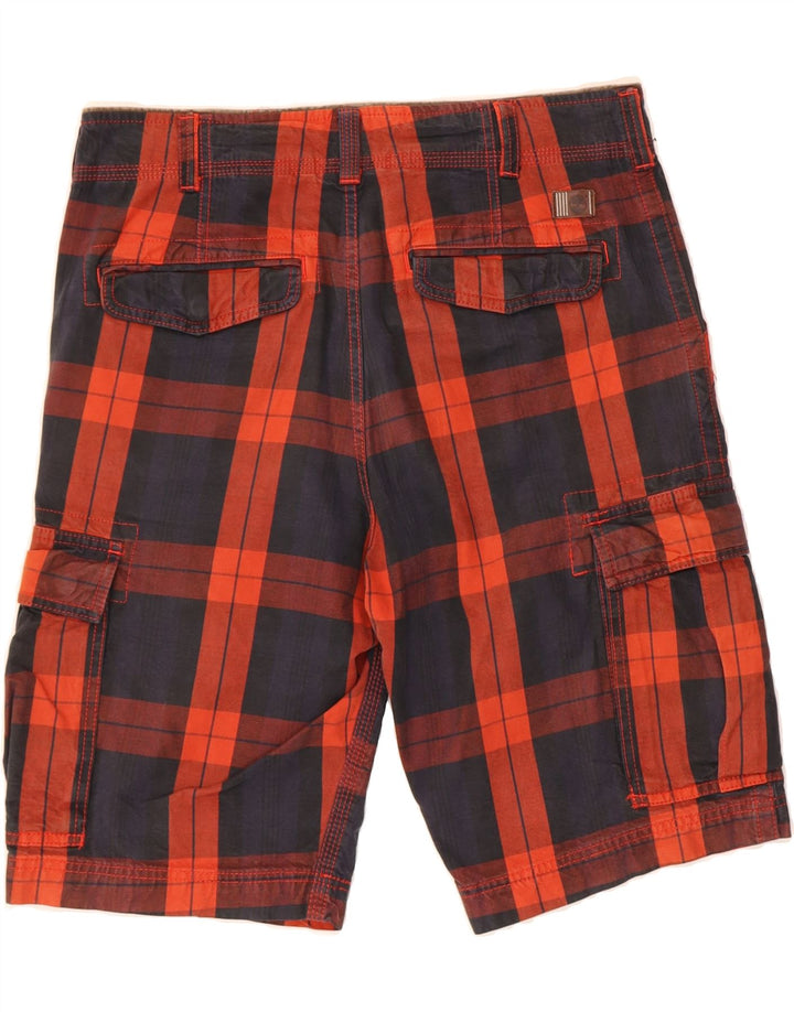 TIMBERLAND Mens Cargo Shorts W31 Medium  Red Check Cotton Vintage Timberland and Second-Hand Timberland from Messina Hembry 