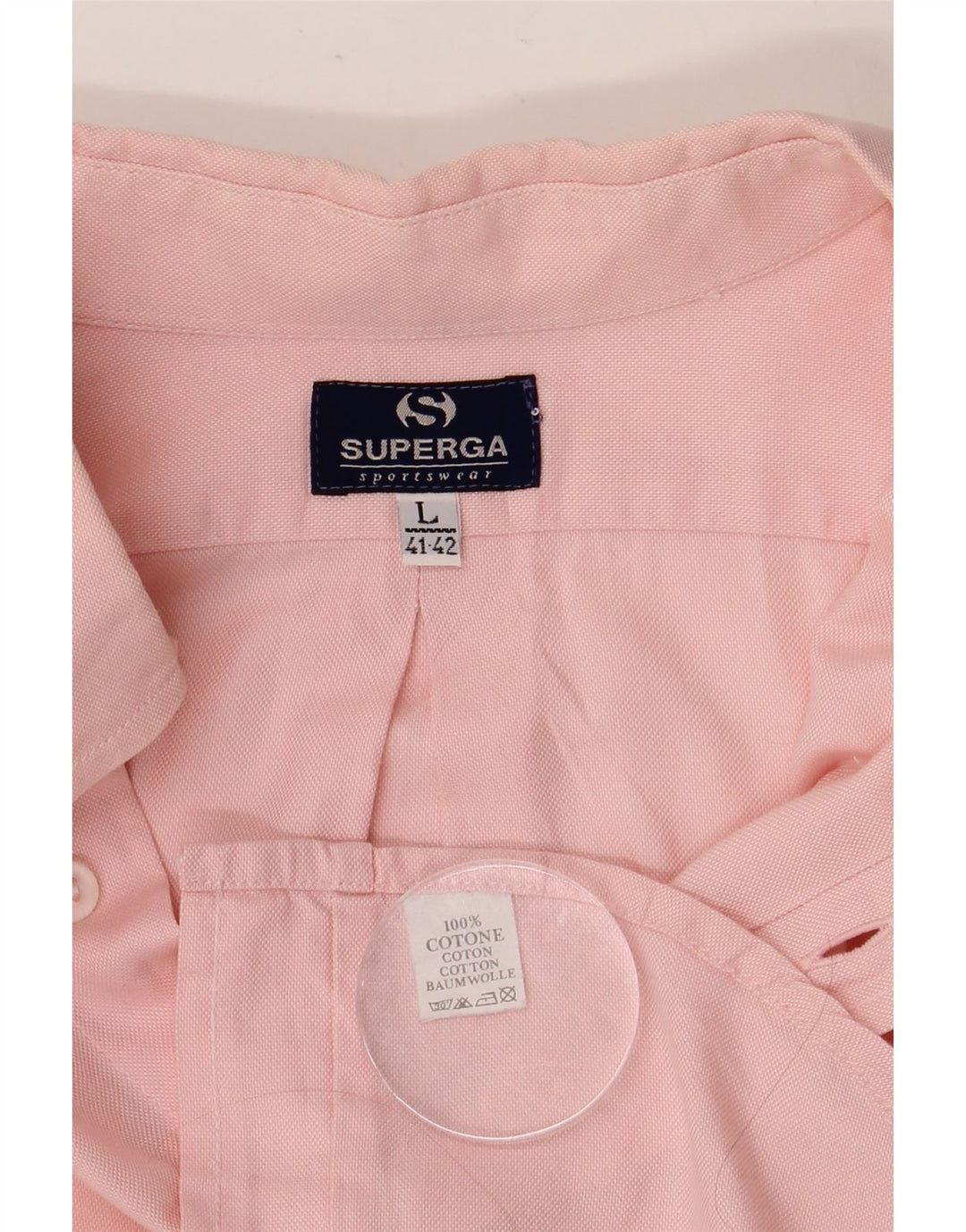 SUPERGA herreskjorte str. 41/42 Large Pink Bomuld