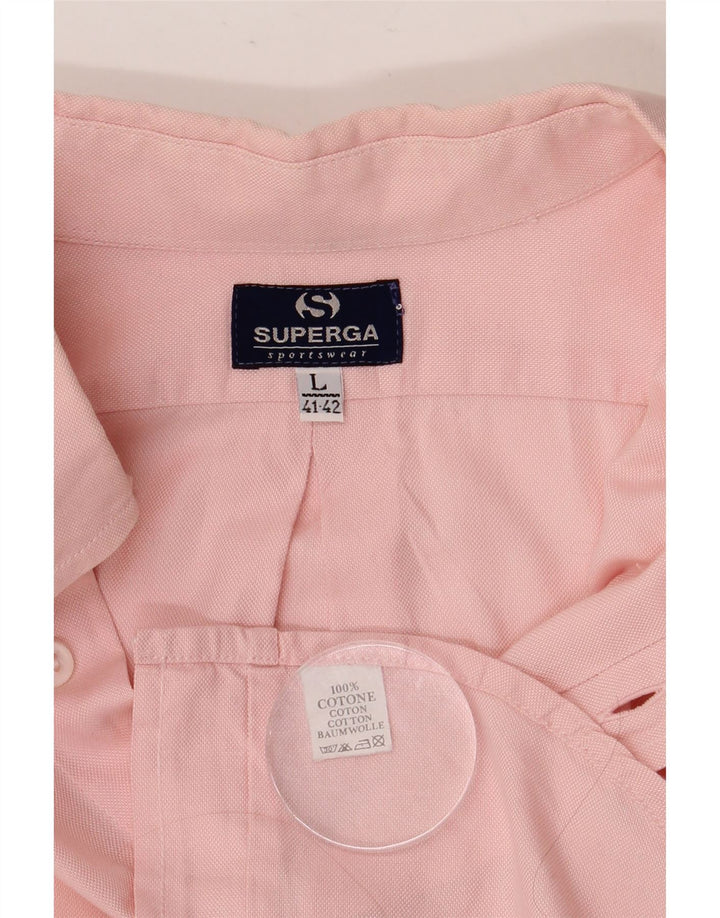 SUPERGA herreskjorte str. 41/42 Large Pink Bomuld