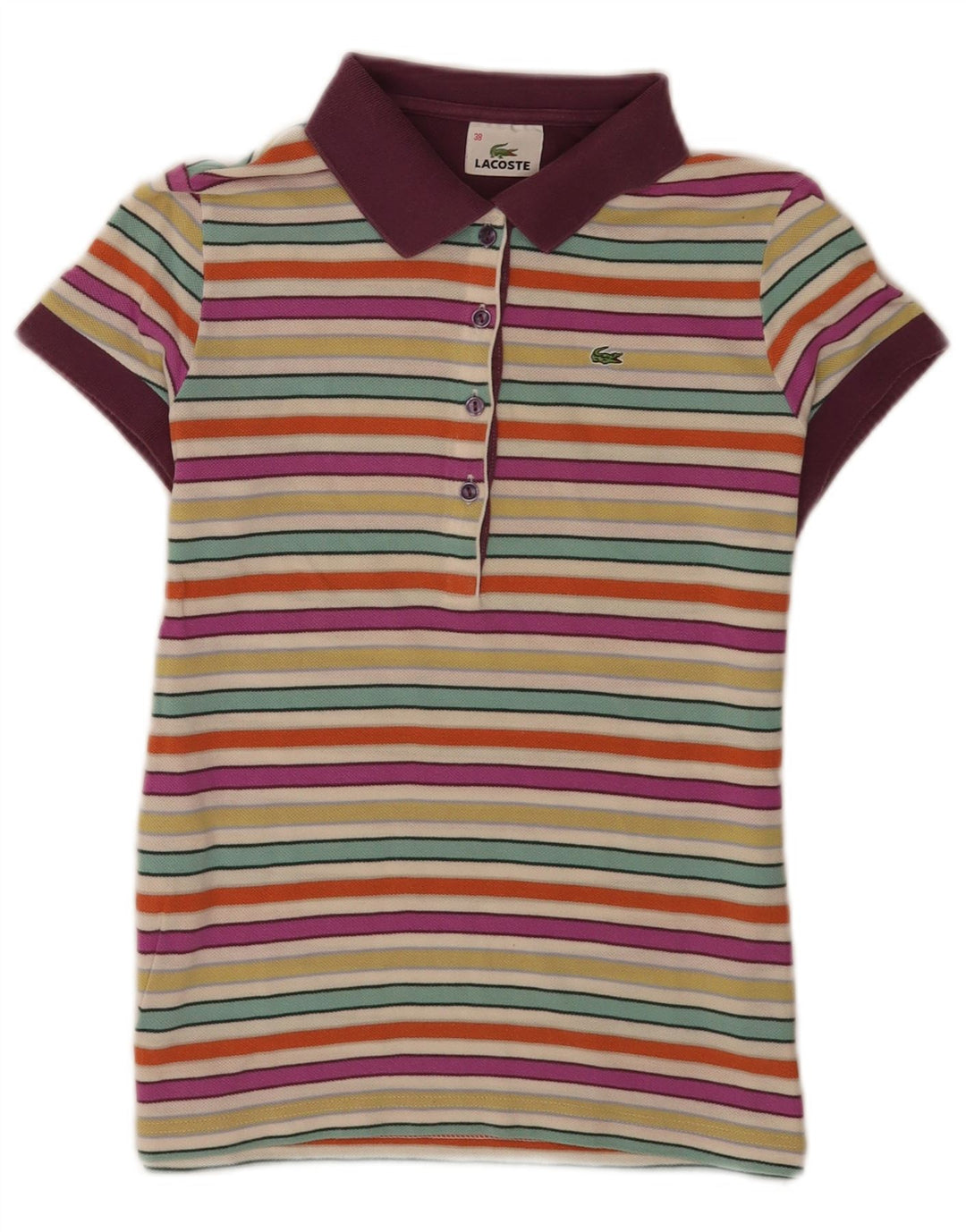 Lacoste Womens Regular Polo Shirt Størrelse 38 Medium Flerfarvet Stribet
