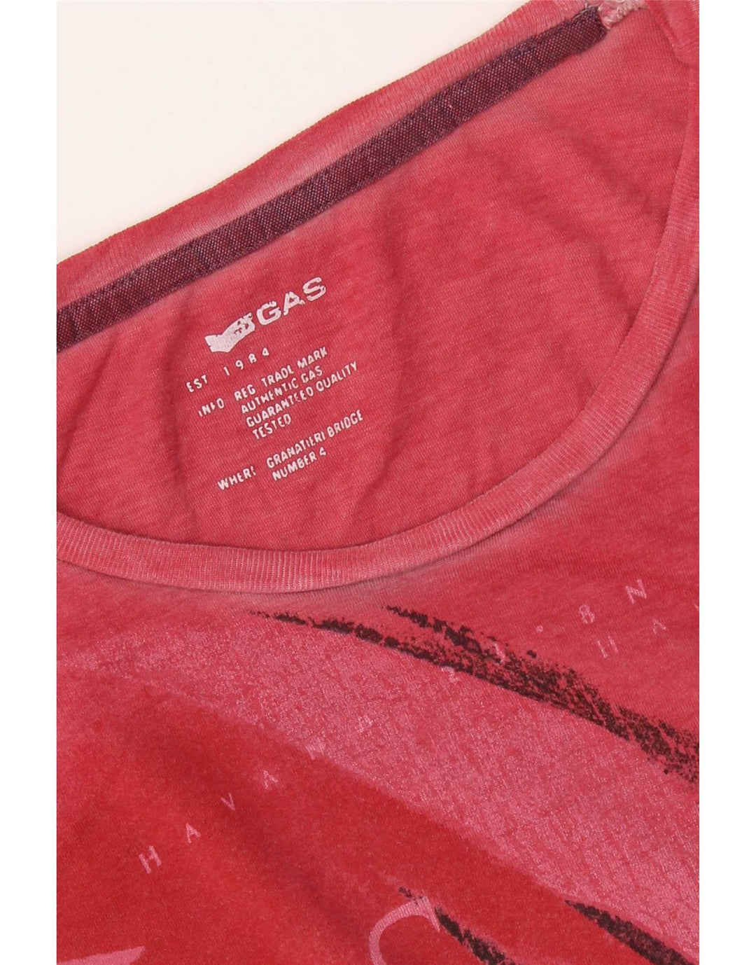 Gas Herre Grafisk T-Shirt Top Stor Rød