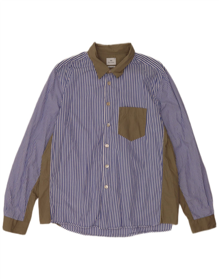 Paul Smith Herre Regular Fit skjorte 2XL Blå Colourblock Bomuld