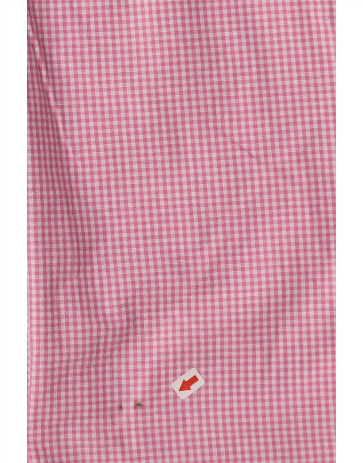 Chaps Kortærmet Herreskjorte 2XL Pink Gingham Bomuld