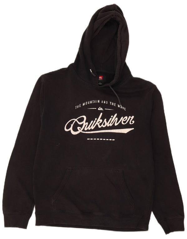 Quiksilver Herre grafisk hættetrøje Jumper Medium Sort Bomuld