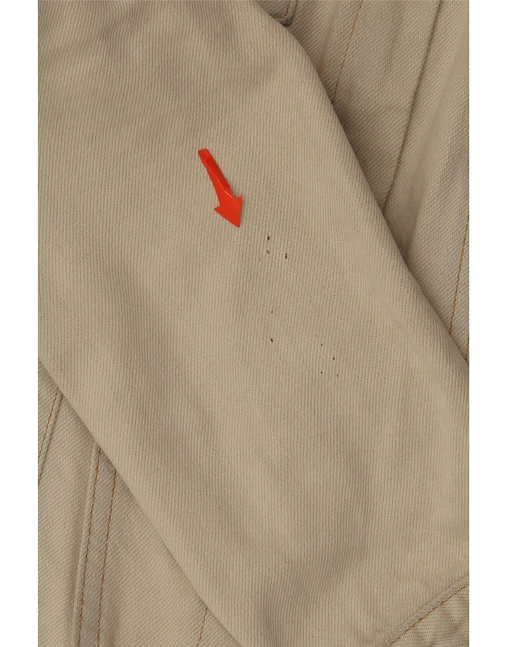 Rifle Dame Crop Denim Jacket UK 12 Medium Beige Bomuld