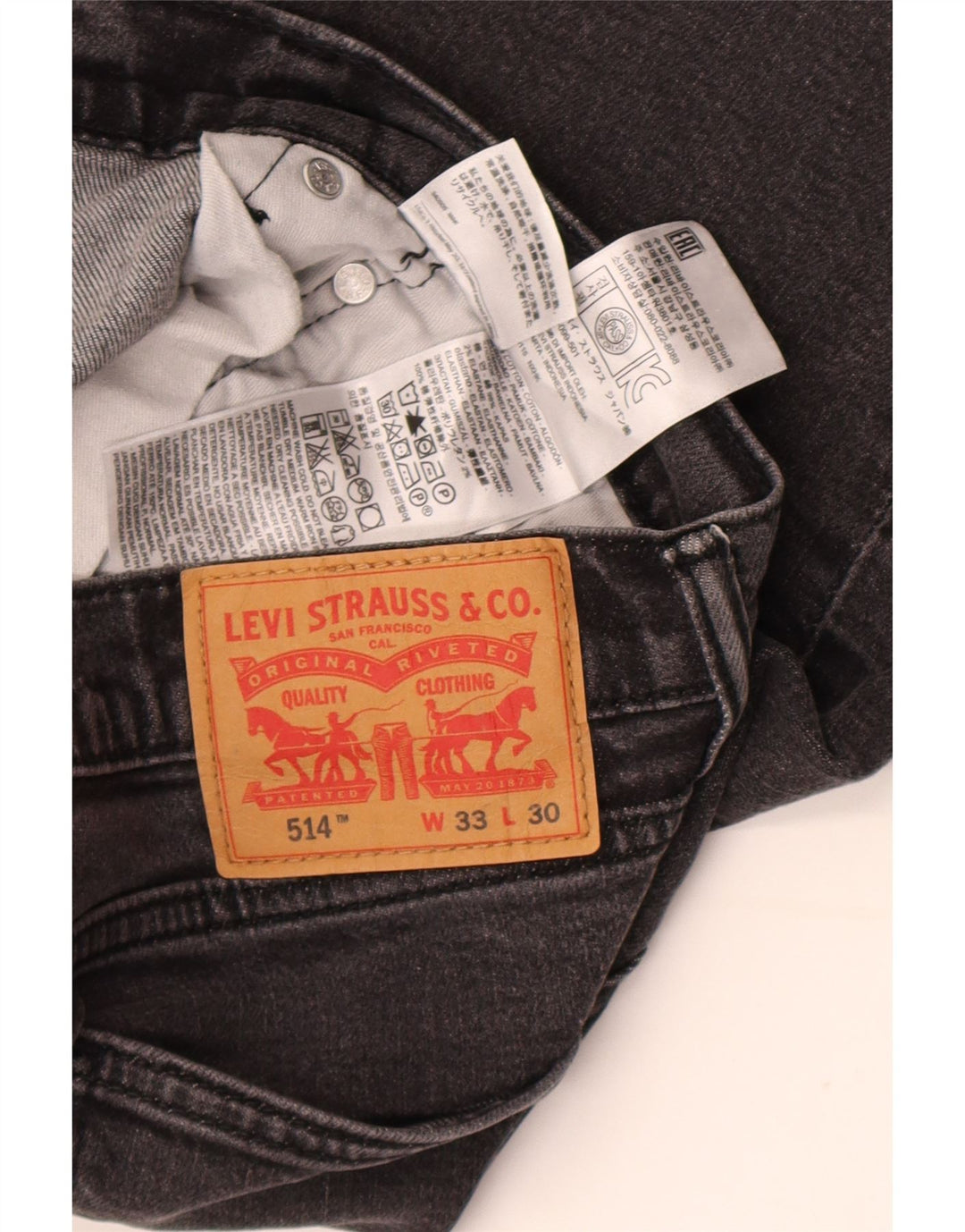 Levi's Herre 514 Straight Jeans W33 L30 Grå Bomuld
