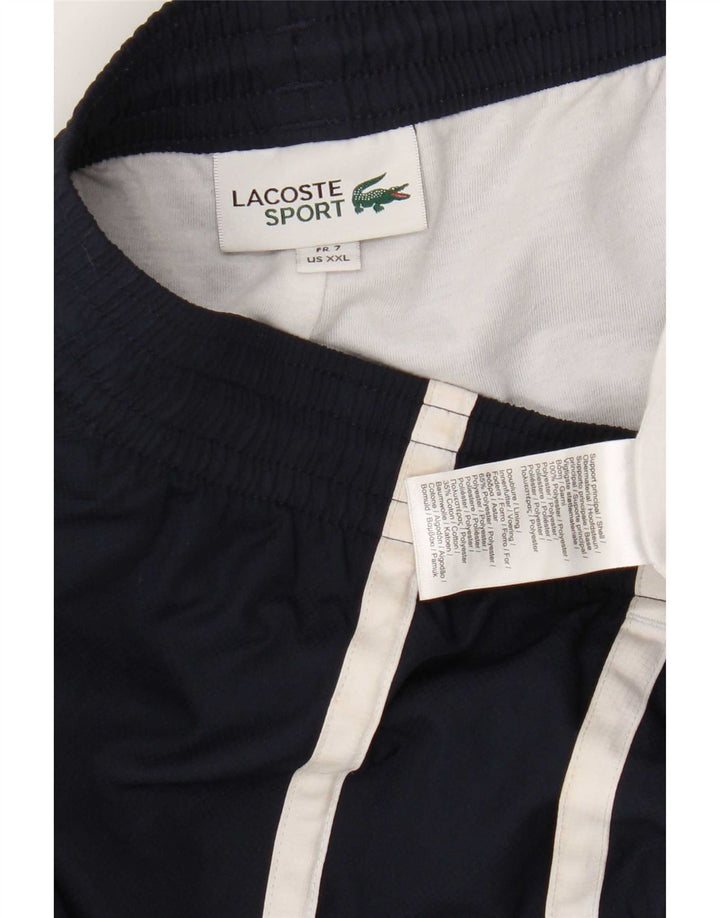 Lacoste Herre Sportshorts Størrelse 7 2XL Navy Blue Colourblock Polyester
