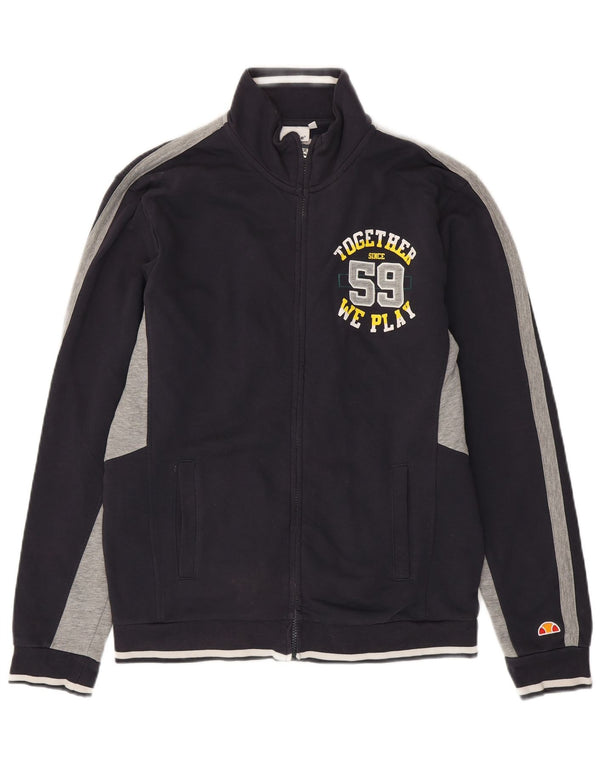 Ellesse Herre grafisk træningsdragt Topjakke XL Marineblå Colourblock Bomuld