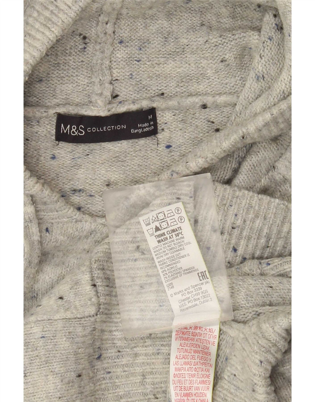 Marks & Spencer hættetrøje til kvinder UK 14 Medium Grey Flecked