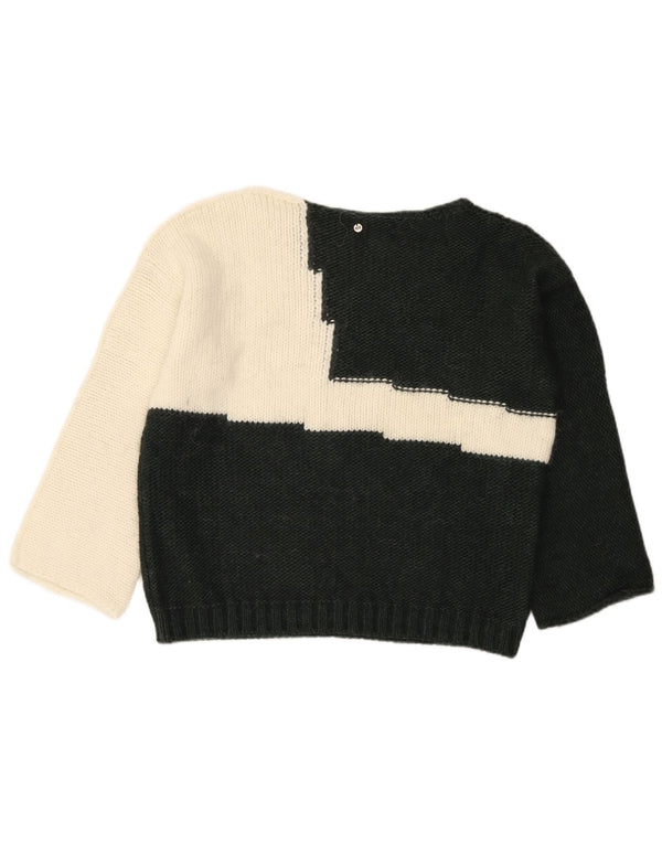 Carrera Dame Boat Neck Jumper Sweater UK 16 Large Black Colourblock