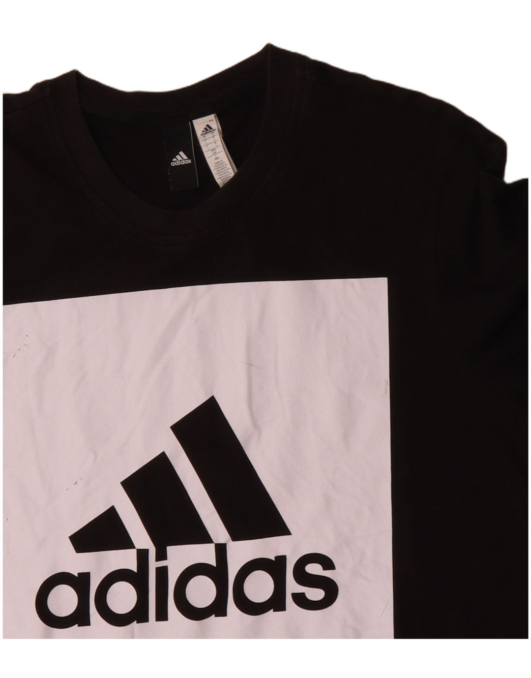 ADIDAS Grafisk T-shirt top til mænd Stor sort farveblok bomuld