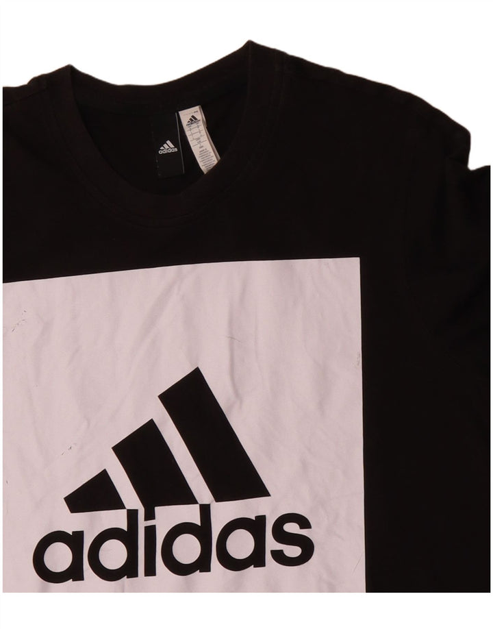ADIDAS Grafisk T-shirt top til mænd Stor sort farveblok bomuld