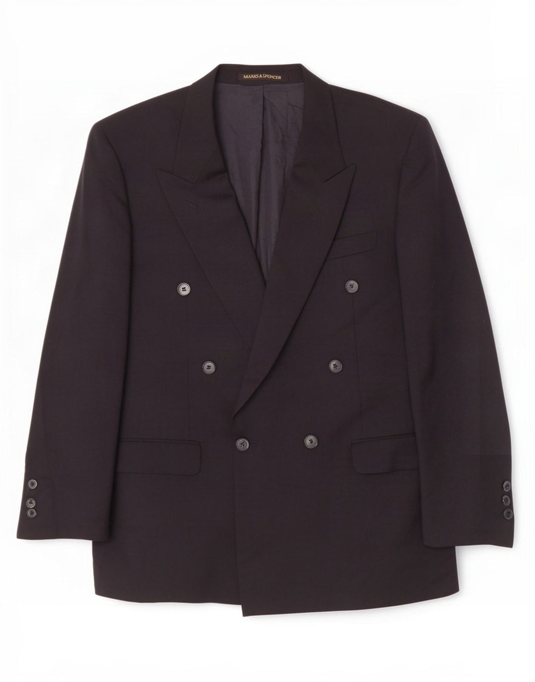 Marks & Spencer Herre Double Breasted Blazer Jacket UK 40 Medium Navy Blue
