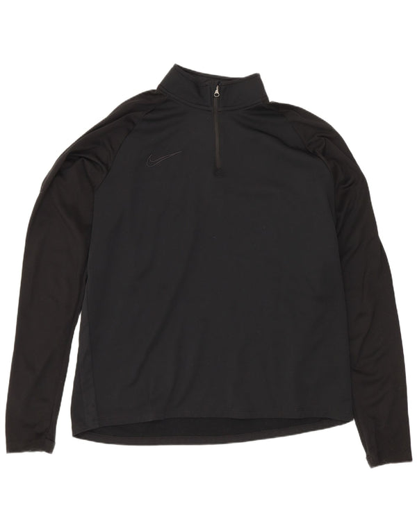 Nike Herre lynlåshals Regular Fit Top Langærmet Stor Sort Polyester Sports
