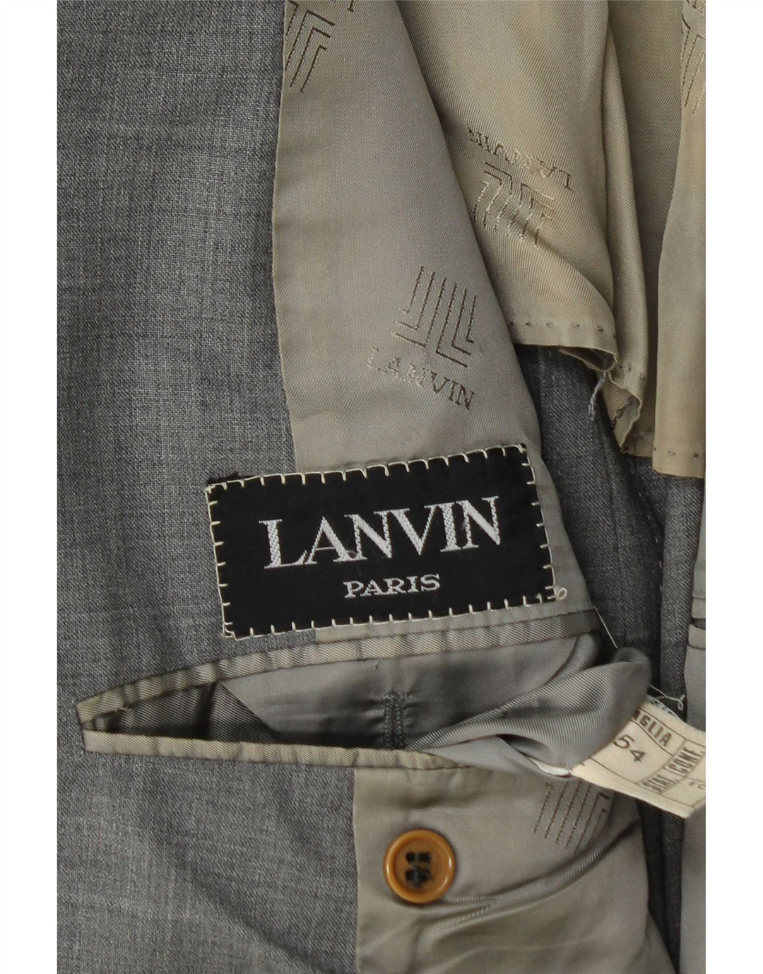 LANVIN Herre 2-knaps blazerjakke IT 54 2XL Grå Virgin Wool