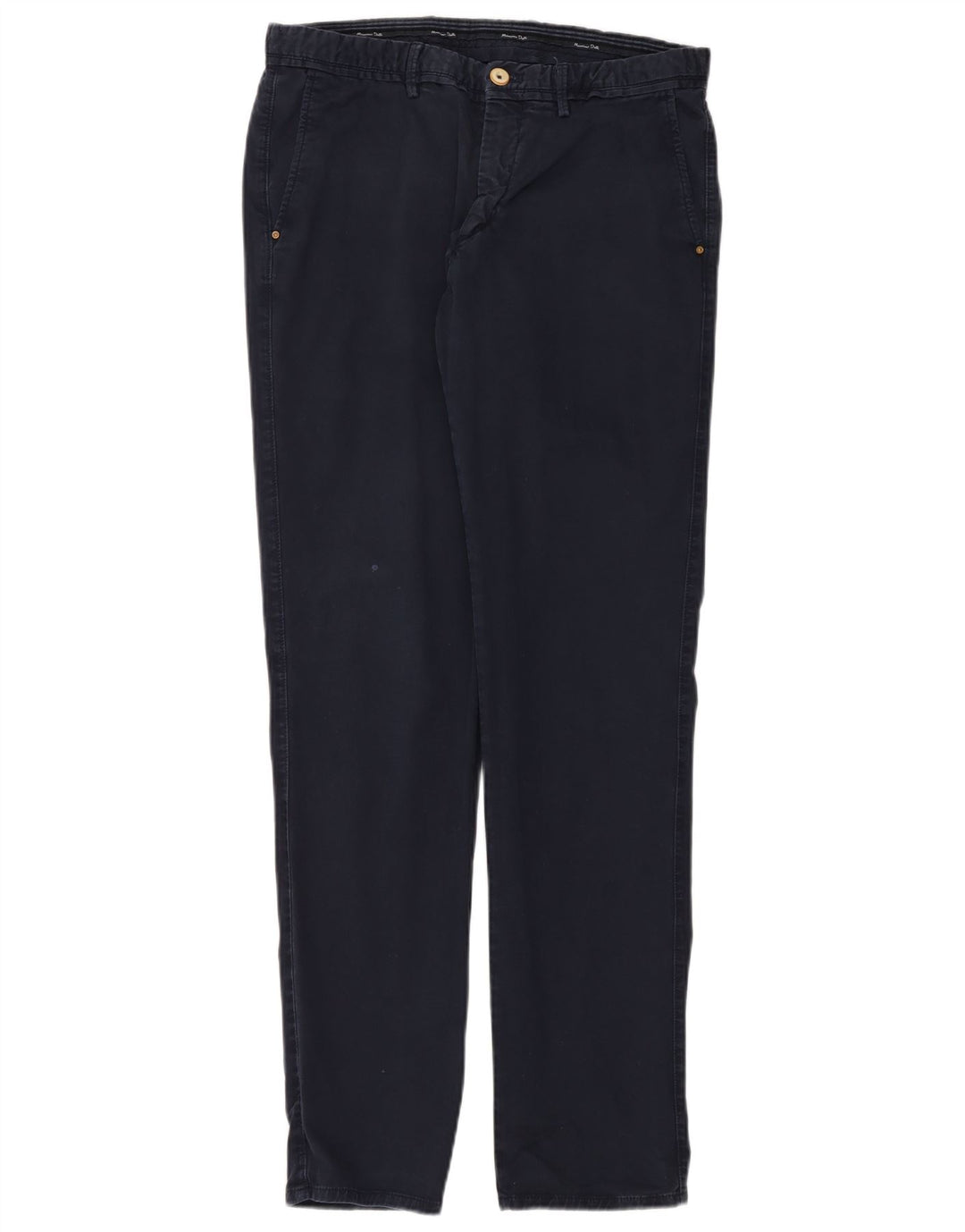 MASSIMO DUTTI Herre Slim Fit Chinobukser EU 42 Large W32 L34 Marineblå