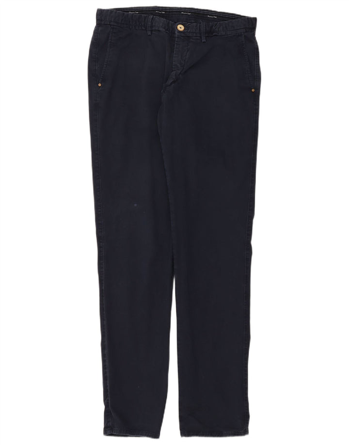 MASSIMO DUTTI Herre Slim Fit Chinobukser EU 42 Large W32 L34 Marineblå