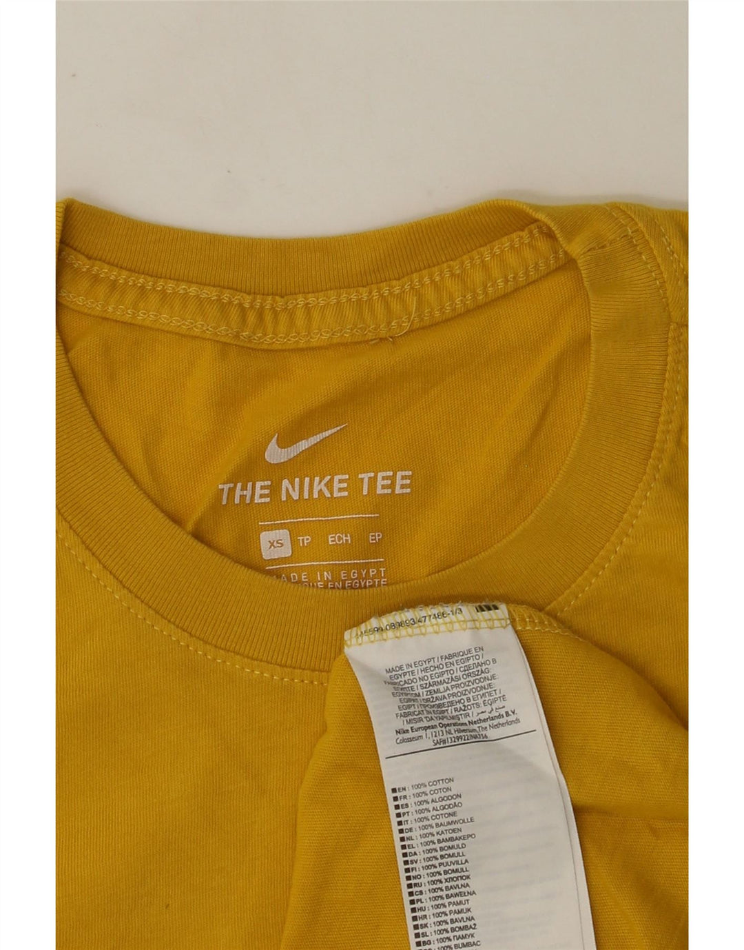 NIKE Grafisk T-shirt top XS gul bomuld til mænd