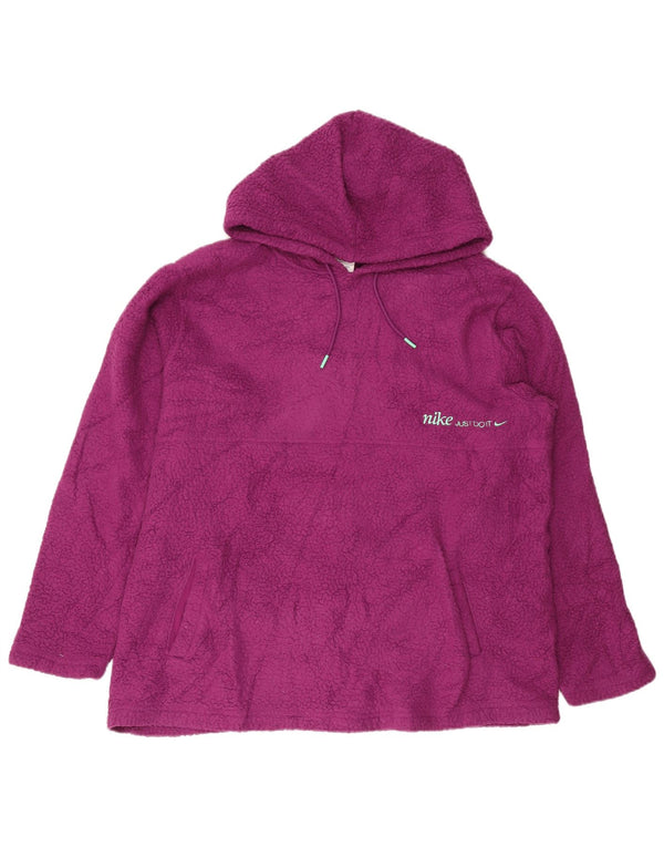 NIKE Therma-Fit fleecetrøje med hætte til kvinder UK 18 XL Lilla polyester
