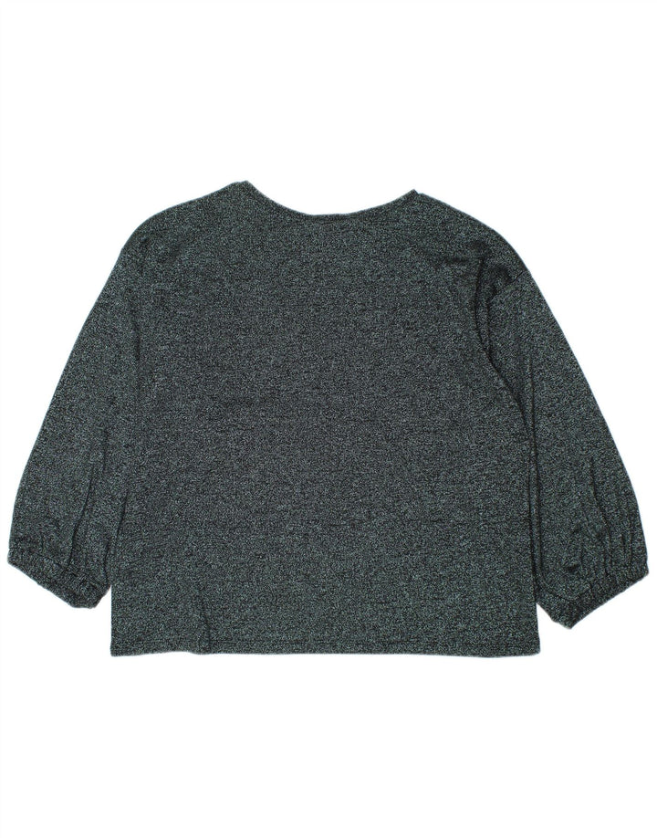 Zara Dame Top Langærmet UK 16 Large Grå Flecked