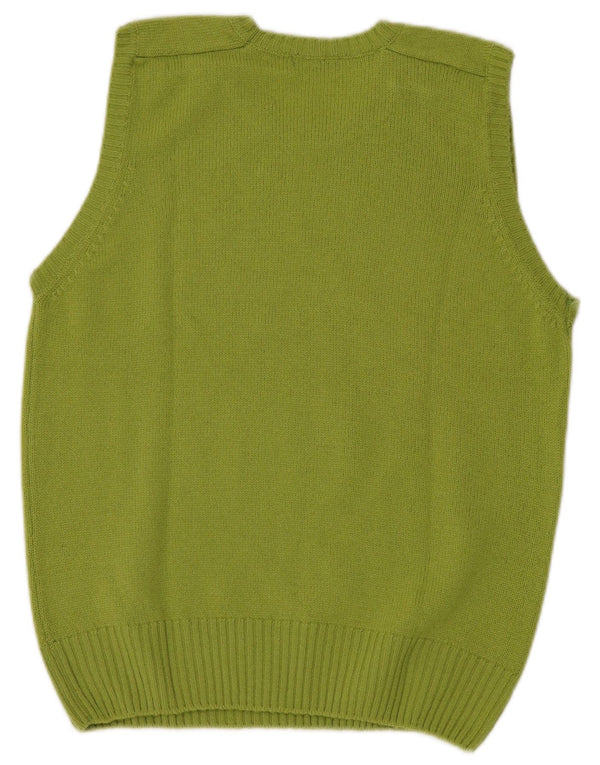 SISLEY Dame Vest Tank Top UK 14 Medium Green Wool