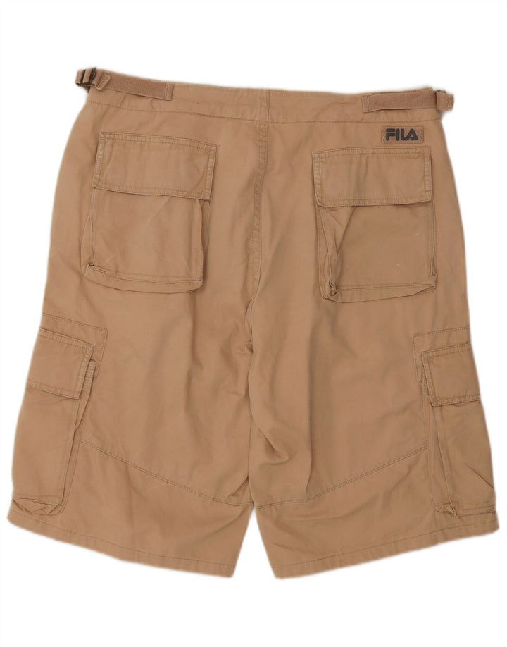 Fila Herre Cargo Shorts W34 Stor Beige Bomuld