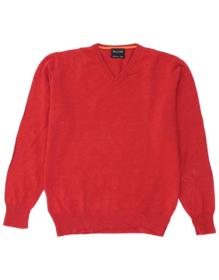Massimo Dutti Herre V-hals sweater Medium Rød Uld