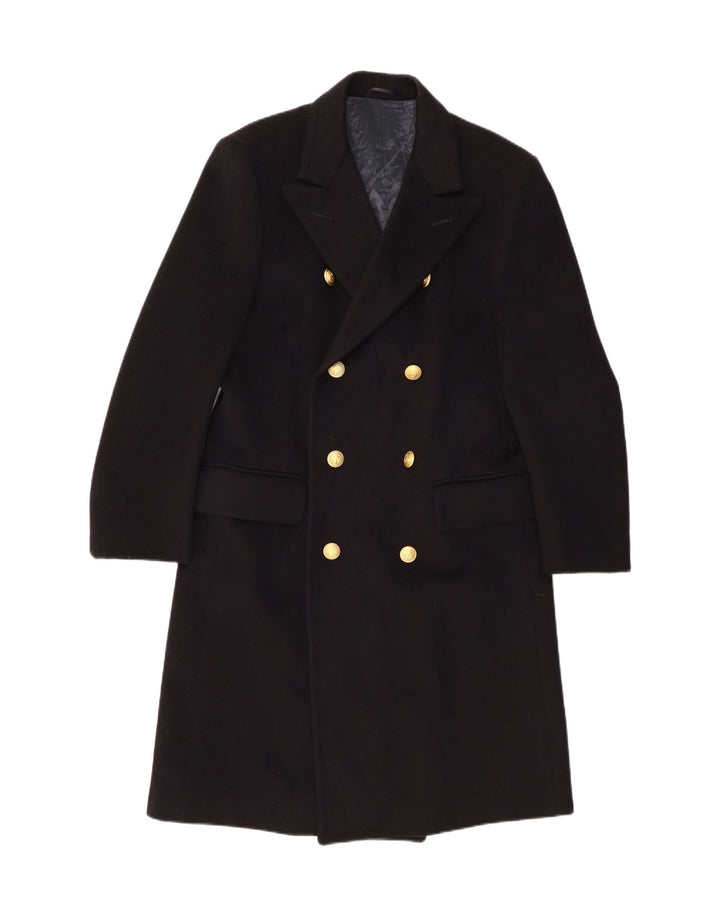 Vintage Dame Dobbeltradet Frakke IT 52 2XL Sort Klassisk