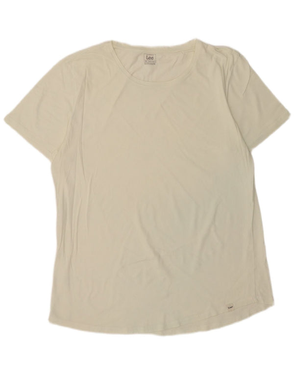 Lee Herre Lang Regular Fit T-Shirt Top 2XL Hvid