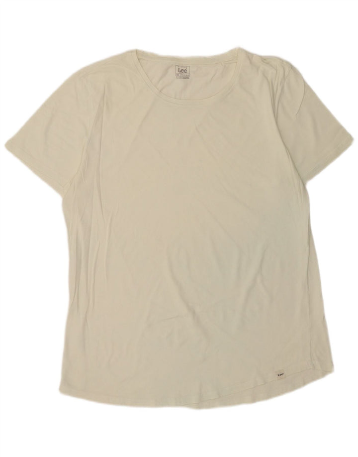 Lee Herre Lang Regular Fit T-Shirt Top 2XL Hvid