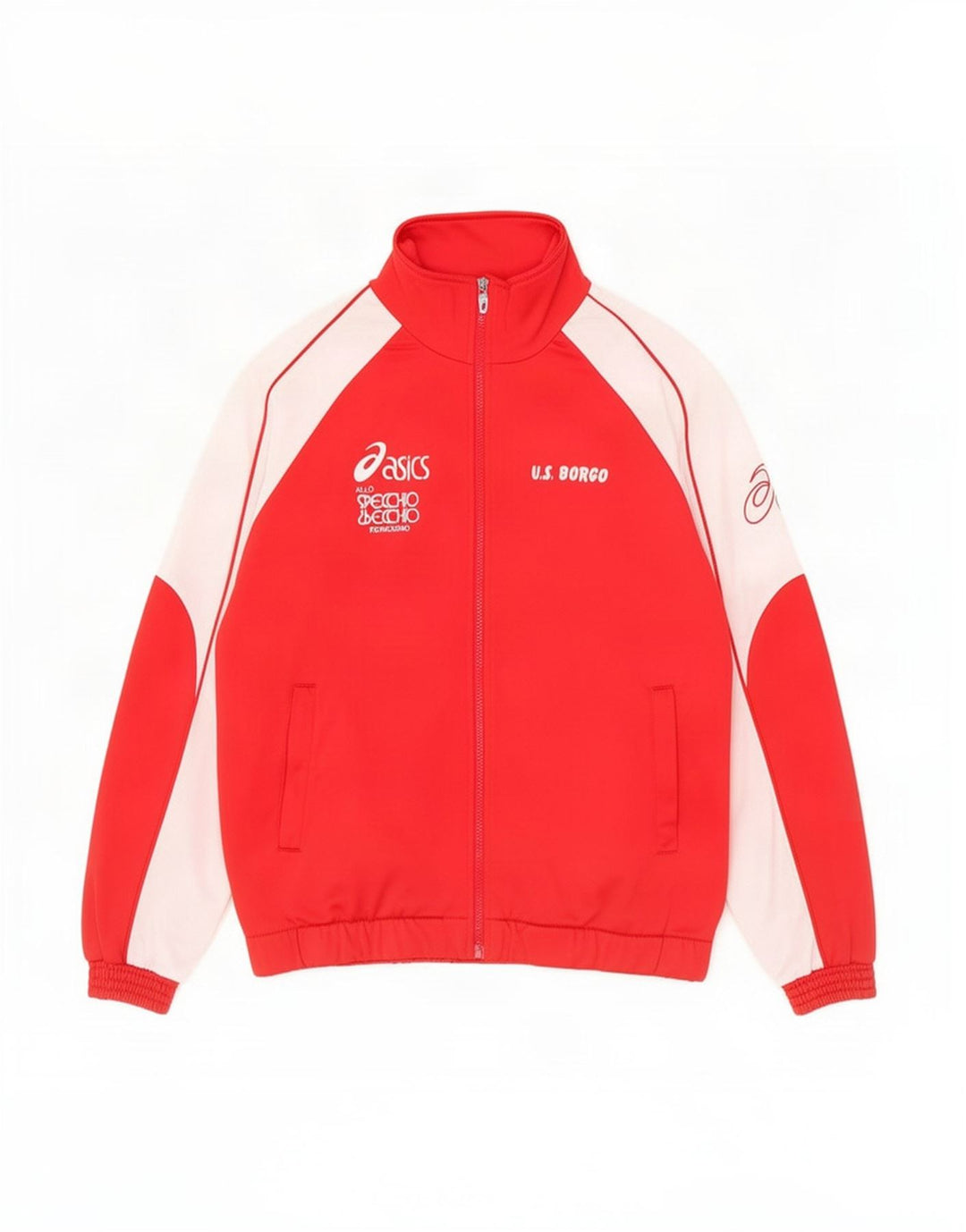 Asics Herre grafisk træningsdragt Topjakke Medium Rød Colourblock Polyester