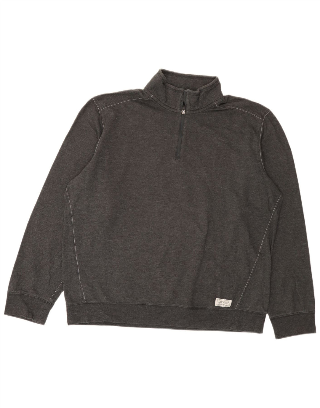 Eddie Bauer Sweatshirt med lynlås til mænd, stor grå bomuld