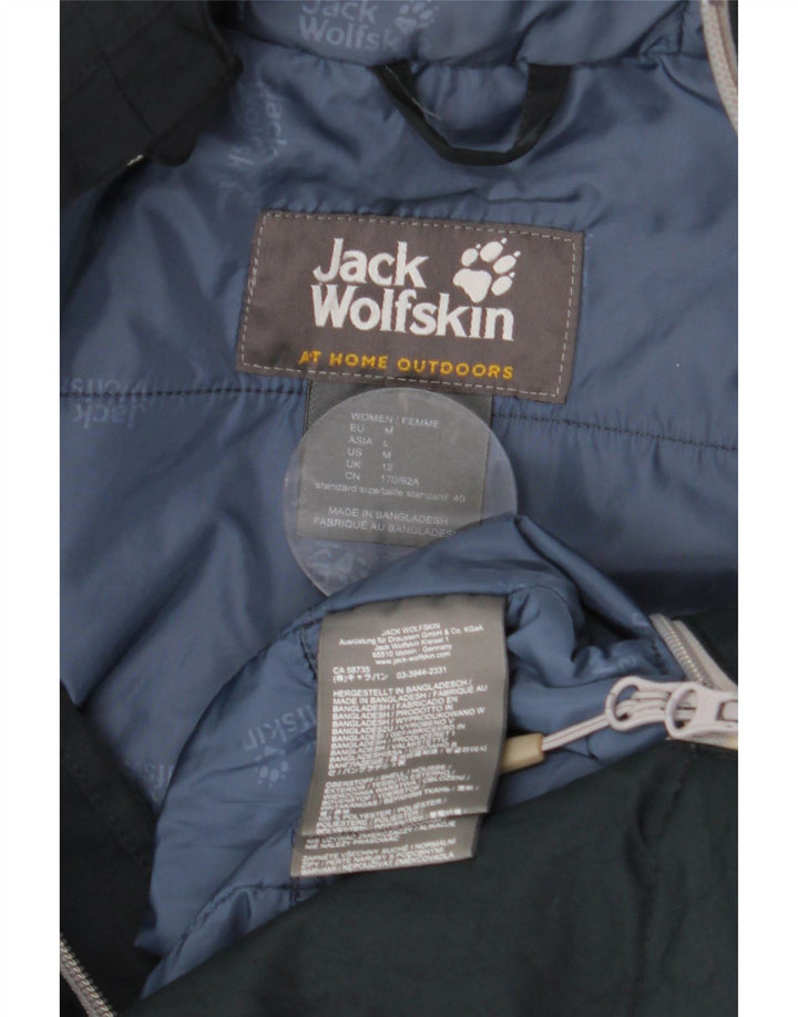 JACK WOLFSKIN Dame hætte vindjakke UK 12 Medium Navy Blue