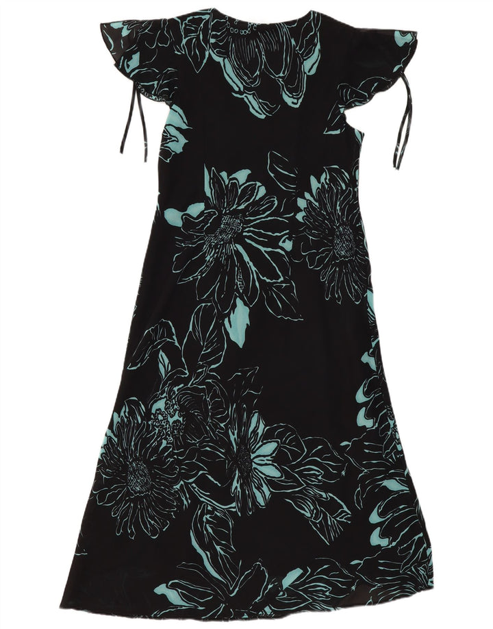 Agenda Dame Maxi Dress UK 14 Medium Black Floral Polyester