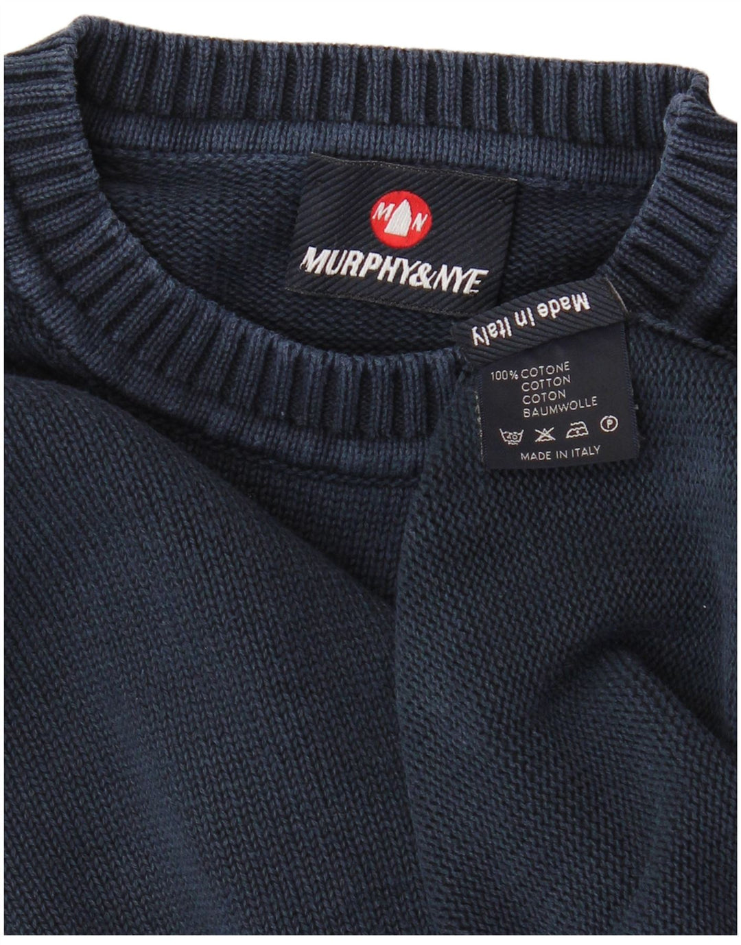 MURPHY & NYE Herre Sailmakers Crew Neck Jumper Sweater Medium Navy Blue