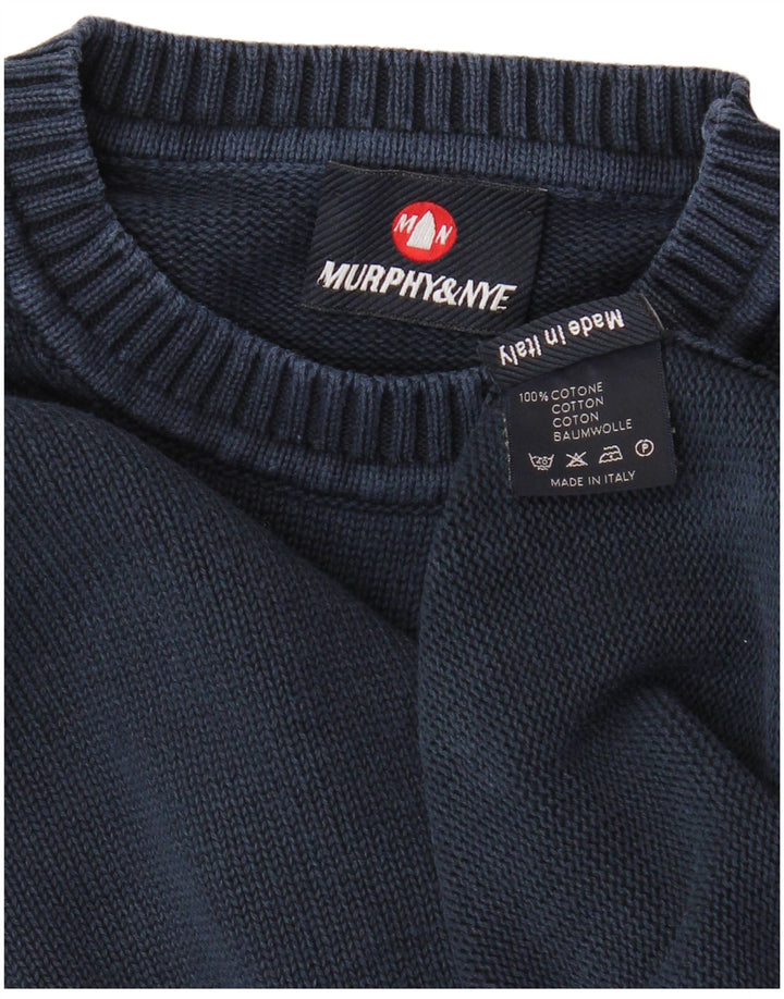 MURPHY & NYE Herre Sailmakers Crew Neck Jumper Sweater Medium Navy Blue